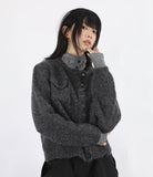 Snap mohair cardigan