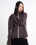 Jersey high-neck zip-up