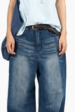 Brushed Slub Wide Denim Pants
