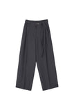 Prime belt pintuck trousers