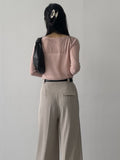 Boatneck See-Through Knit T-Shirt