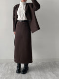 [Setup Available] Monet Tweed H-Line Long Skirt