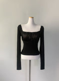 Jennifer Satin Shirring Lace Top