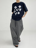 Alphabet Lettering Overfit Short Sleeve T-Shirt