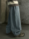 Snap Wide Washed Denim