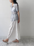 Chief Strap Pintuck See-through Short Sleeve Shirt
