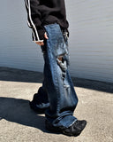 Destroyed Oil Washed Denim