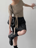 Road Pintuck A-Line Midi Skirt