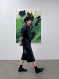 Undercutting Cargo Black Half Denim