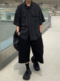 Two Pocket Small Line Boxy Half Shirt
