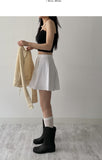 [Pants Lining!] Pin Tuck Flare Mini Skirt