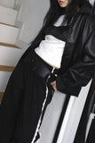Vegan leather varsity jacket