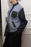 Color matching ribbed pocket jumper