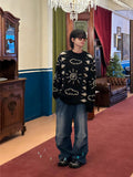 Cloud brush graphic knit