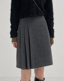 Half Pleats Midi Skirt
