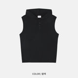 Arm Sleeveless Hooded Top