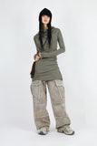 Fringe sand cargo denim
