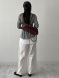 [Skirt SET] Wrap Nylon Banding Wide Pants