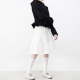 Blly Shirring Tiered Midi Skirt