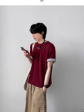 [1+1] Crop Layered Half Sleeve