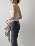 Cotton Nylon Semi-Bootcut Pants