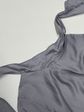 Ray Balloon Tie Half Blouse