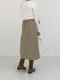 Anne pleated long skirt