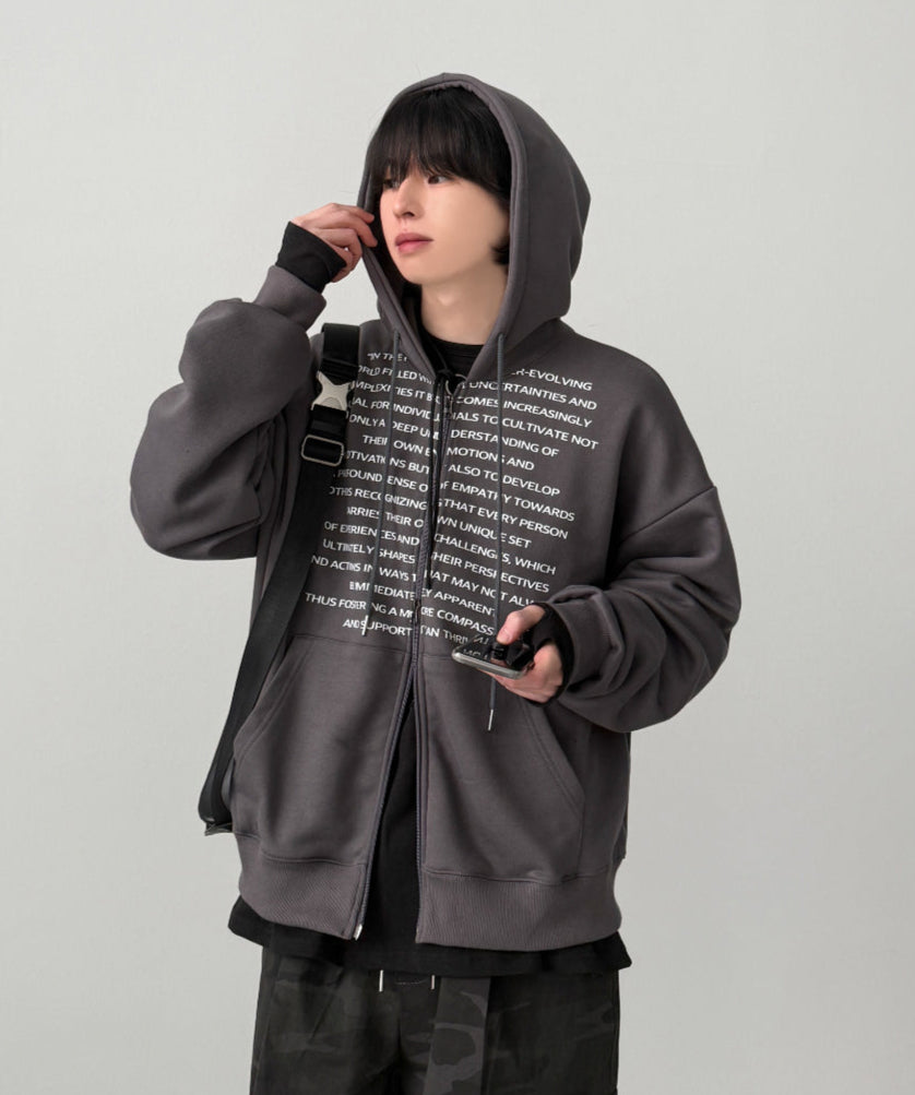 【YOURNUS】Wichi Lettering Hood Zip-Up YOURNUS (ユアノス) - ワイチレタリングフードジップアップ