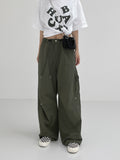 [premium] Stopper Rivet Nylon Wide Pants
