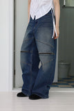 zipper biker denim