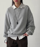 Two-way Boat Neck Over Fit Sweatshirt