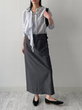 Ruffle Tencel See-through Blouse