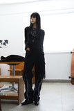 Cross long net knit