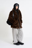 Noire soft fur coat