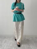 Eyelet Over Fit Short Sleeve T-shirt