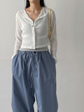 Pleated Crop Cardigan T-shirt