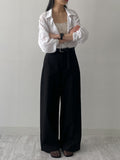 Two Pocket Nylon Long Wide Slacks