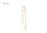 Kine Fringe Long Knit Muffler