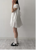 Rib Nylon Shirring Mini One Piece
