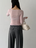 Kevin See-through V-Neck Long Sleeve T-Shirt