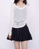 Feminine 3 PCS T-shirt + Sleeveless top + Banding Skirt Shorts Set