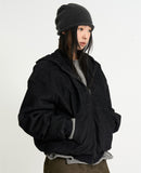 Corduroy volume short hood jumper