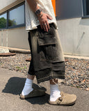 Tony Washed Cargo Bermuda Denim
