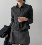 Asso Check Slim Fit Crop Shirt