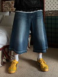 Cut Washed Bermuda Denim