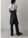 Pleated Bootcut Layered Slacks