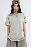 Layered roll-up t-shirt
