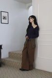 Suede layered wrap skirt