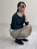 Curved Balloon Wide Denim Pants