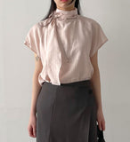 Ab Tie Short Sleeve Blouse